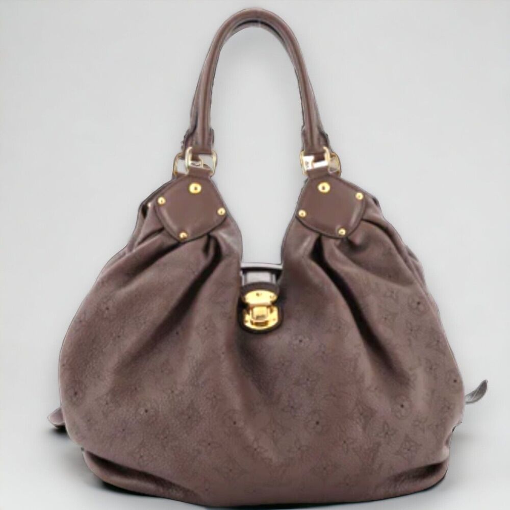 Louis Vuitton Authentic Brown Hobo Mahina Leather Handbag